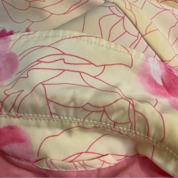 Esprit Rain Coat Trench in Watercolor Yellow/ Pink Floral Print S Dopamine - Picture 7 of 7